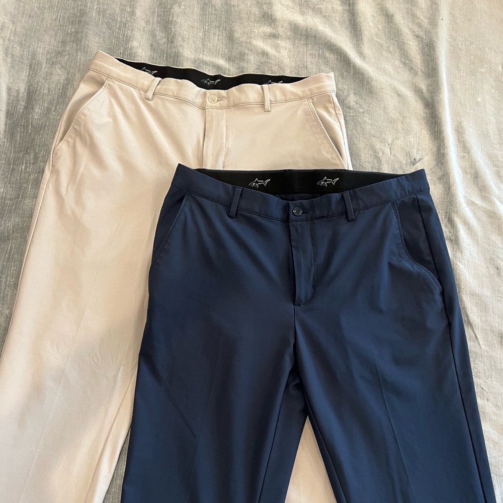 2 pair bundle Greg Norman NWOT golf pants khaki and navy 34x32